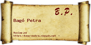 Bagó Petra névjegykártya