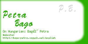 petra bago business card
